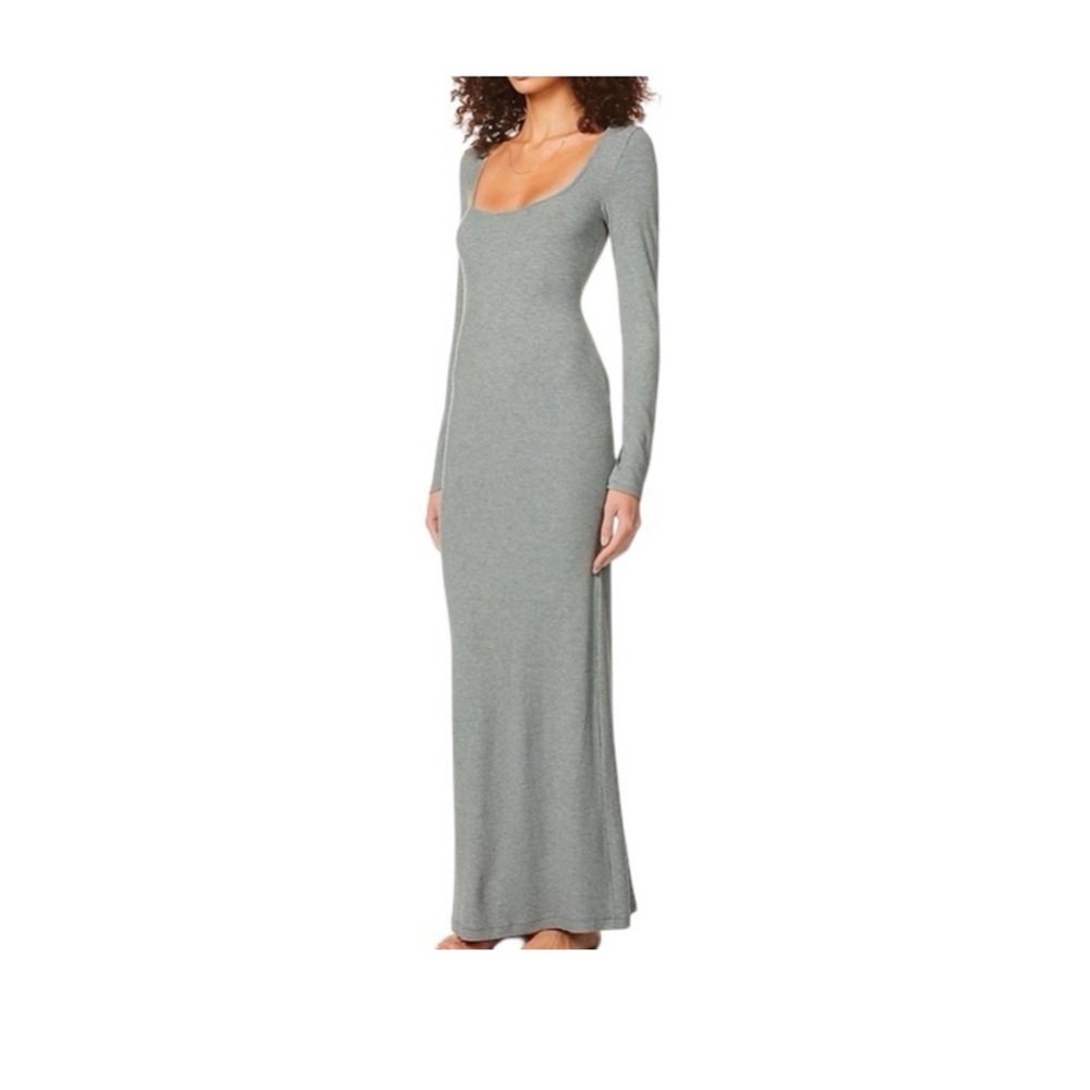 SKIMS Gray Long Sleeve Maxi Dress